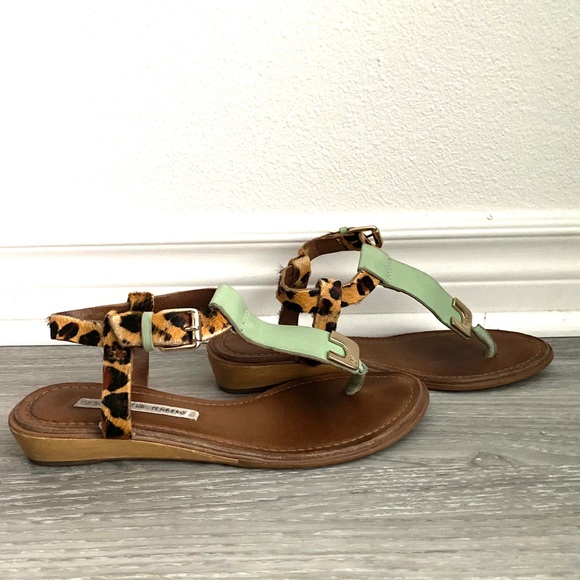 Diane von Furstenberg Dion Demi Wedge Sandals -5.5 - Picture 2 of 6